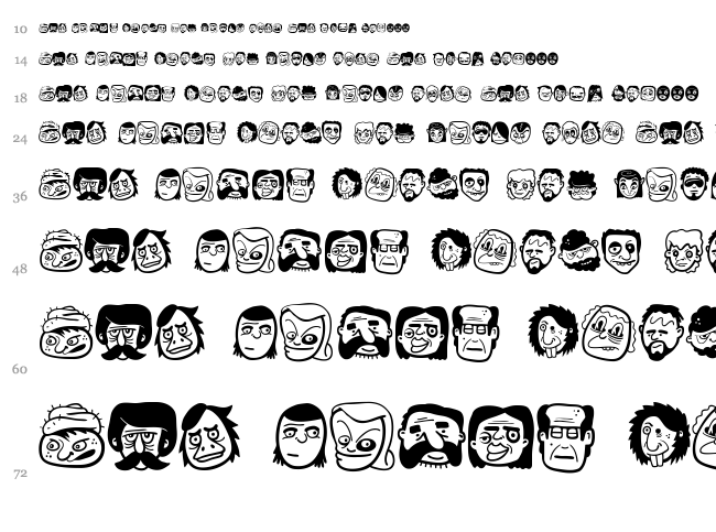 The Freaky Face font waterfall