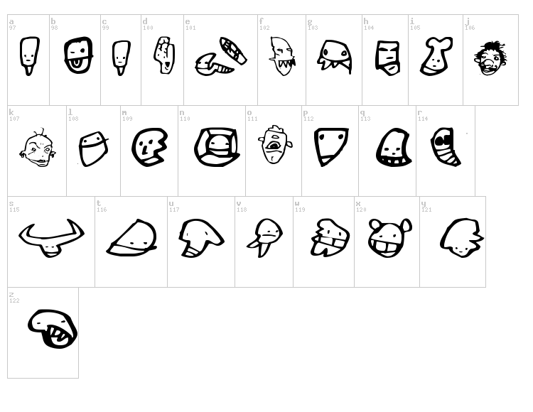 Truck Conky Choo Driver font map