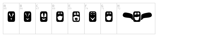 Ugly Faces font map