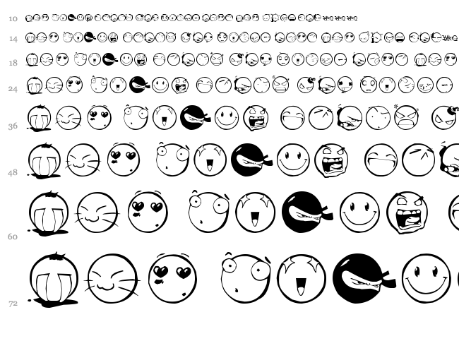 DIST Yolks Emoticons font waterfall