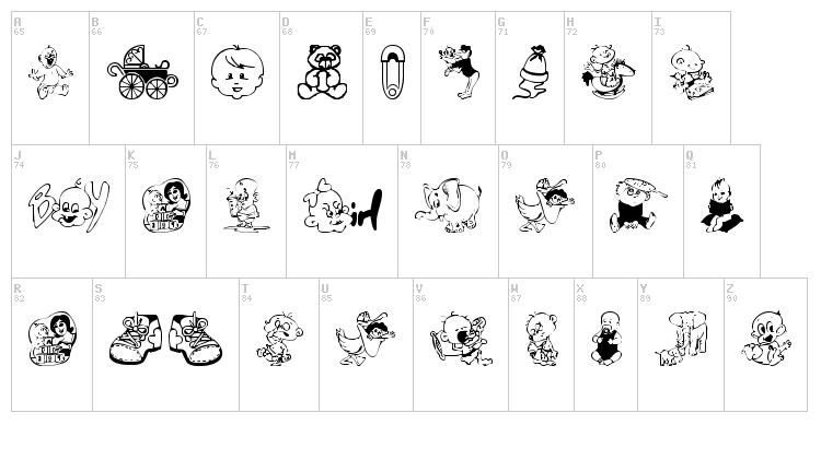 Baby CSP font map