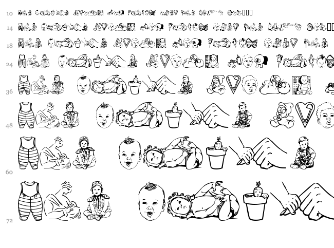 Baby Time font waterfall