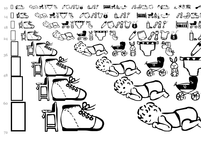 Baby's World font waterfall