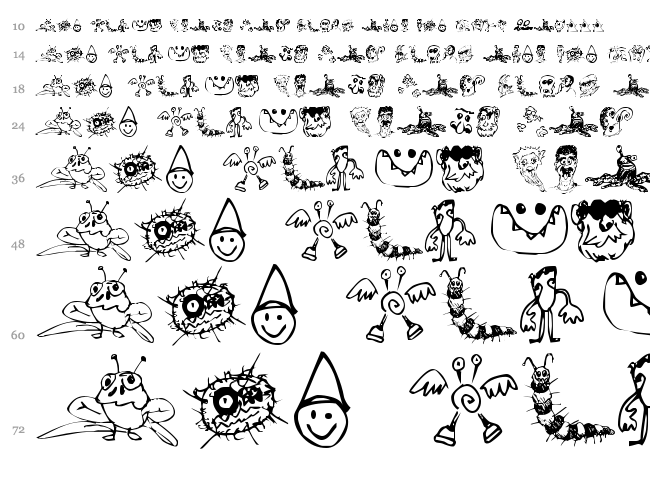Brian powers Doodle font waterfall