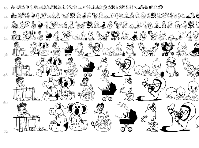 Children Bats font waterfall