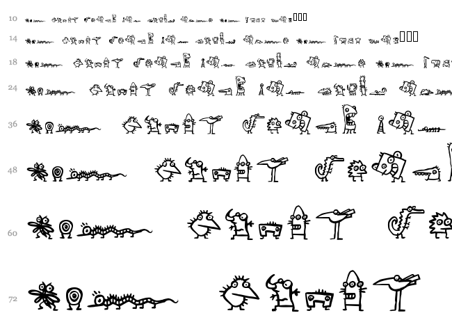 Creatures font waterfall