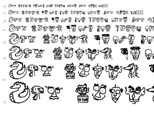 Doodle Dudes of Doom font waterfall