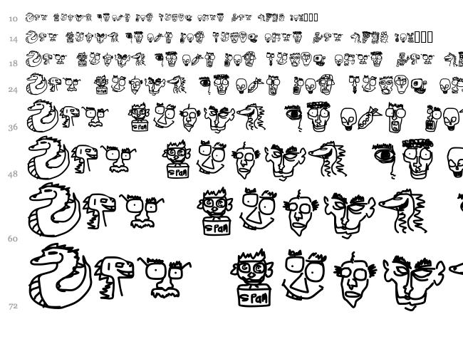 Doodle Dudes of Doom font waterfall