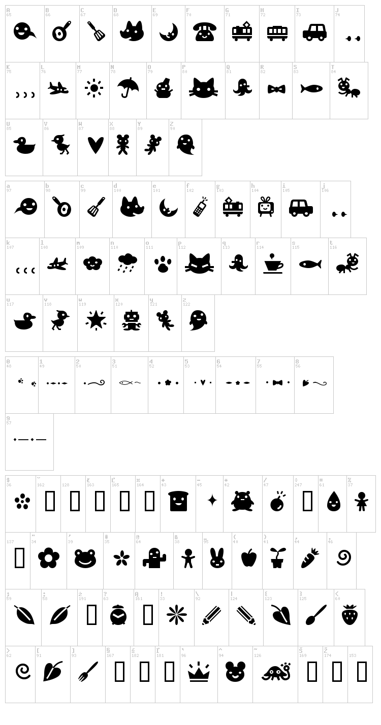 Efon font map