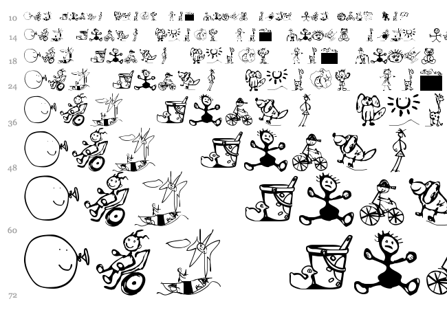 For Kids font waterfall