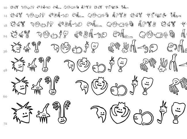 Happy Offsprings of Plankton font waterfall