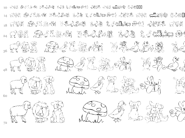 Kiddy Ding font waterfall