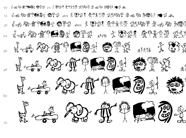 Kids Drawings font waterfall