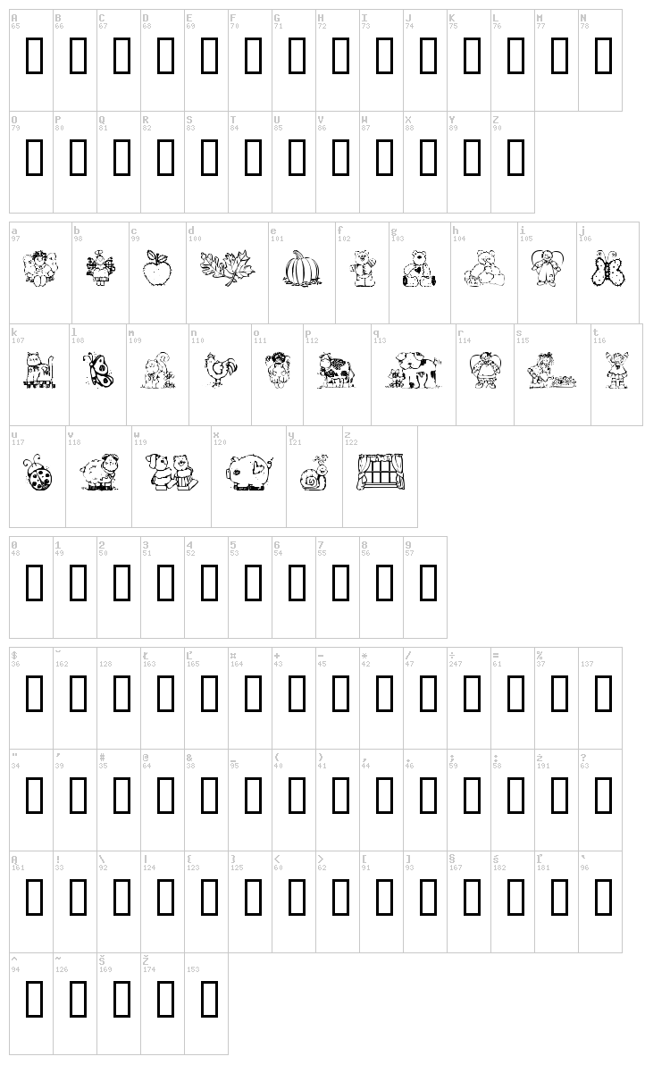 Laurie's Country font map