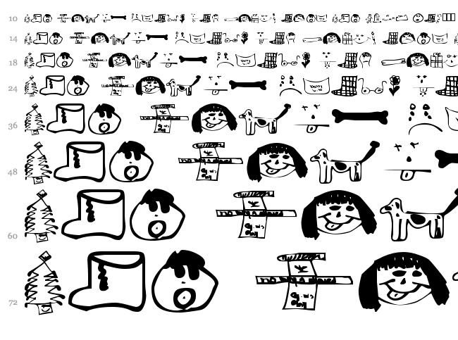 Little Sister Dingbats font waterfall
