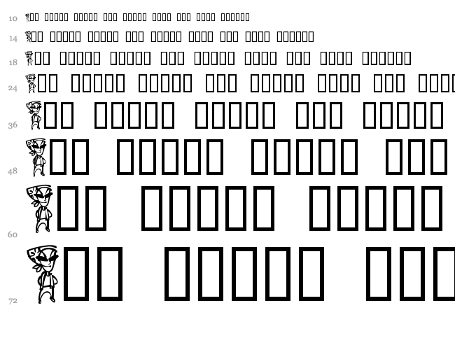 Minimum Wage font waterfall