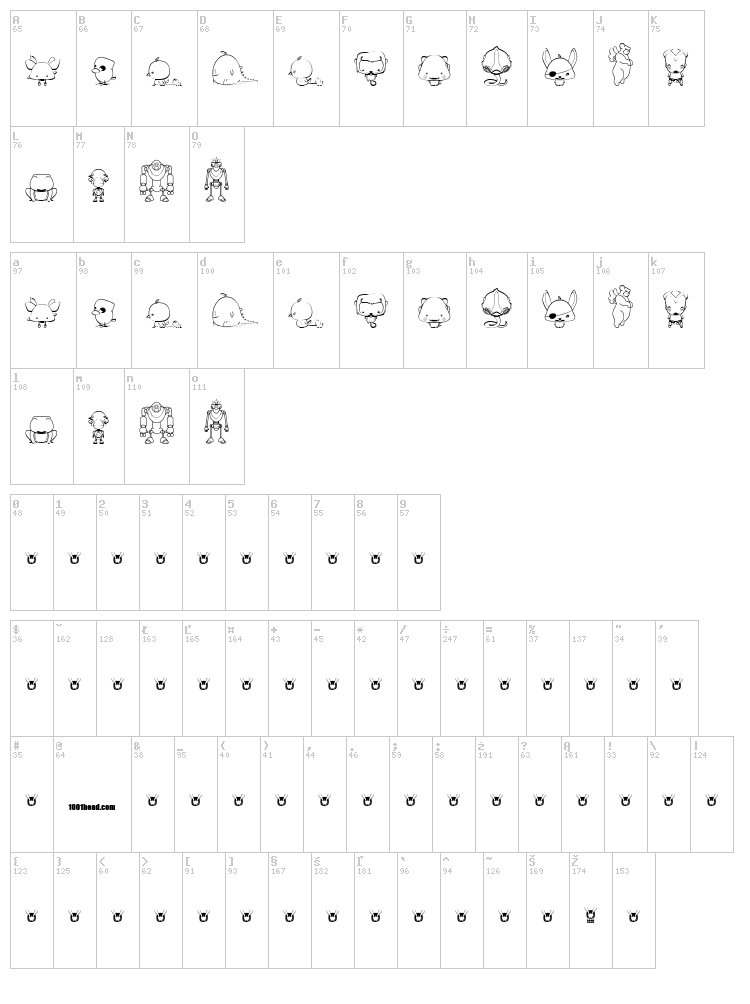 MixOne font map