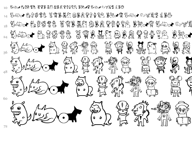 Monos Frekis font waterfall