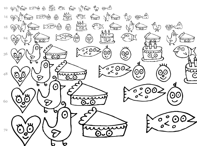 Pea Jelene's Doodles font waterfall