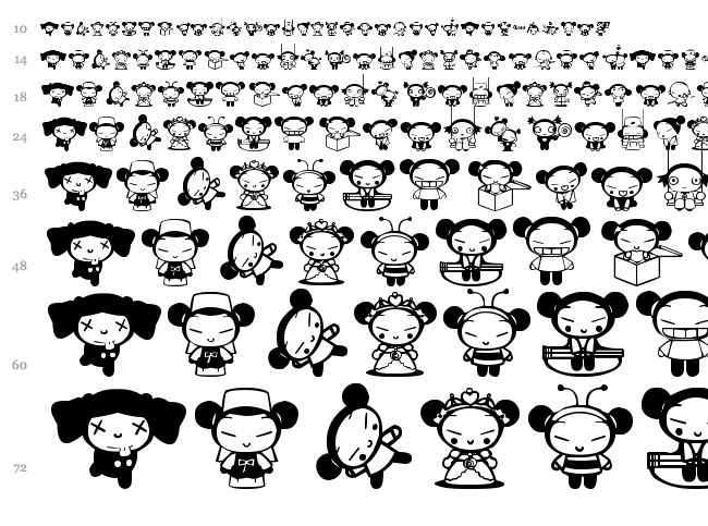 Pucca font waterfall