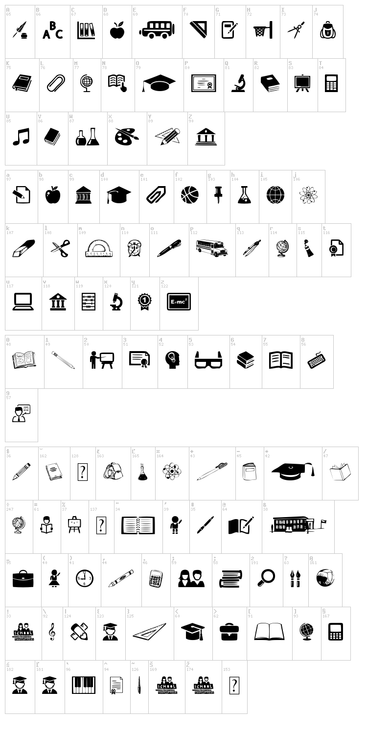 School font map