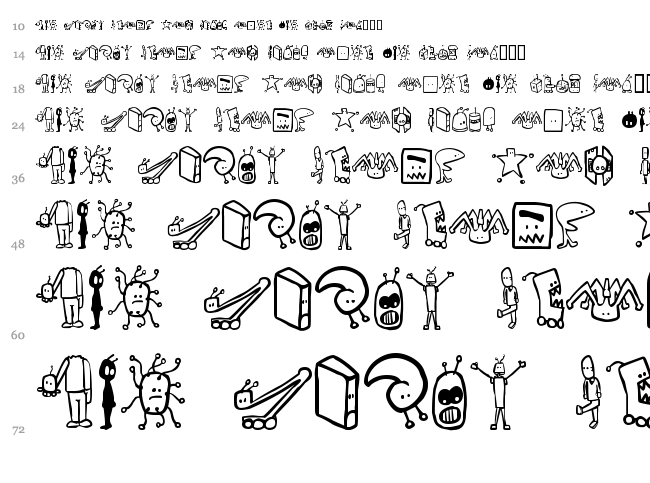 Tombots font waterfall
