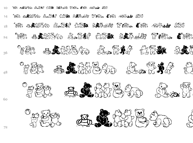 WW Beary Special font waterfall