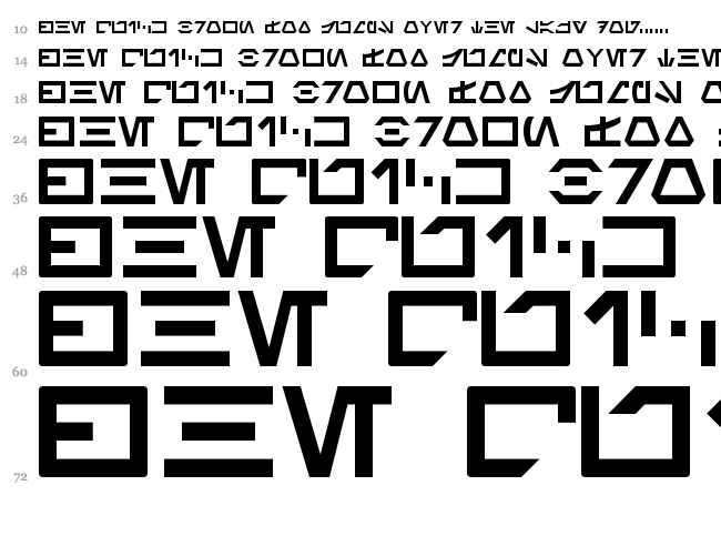 Aurebesh font waterfall
