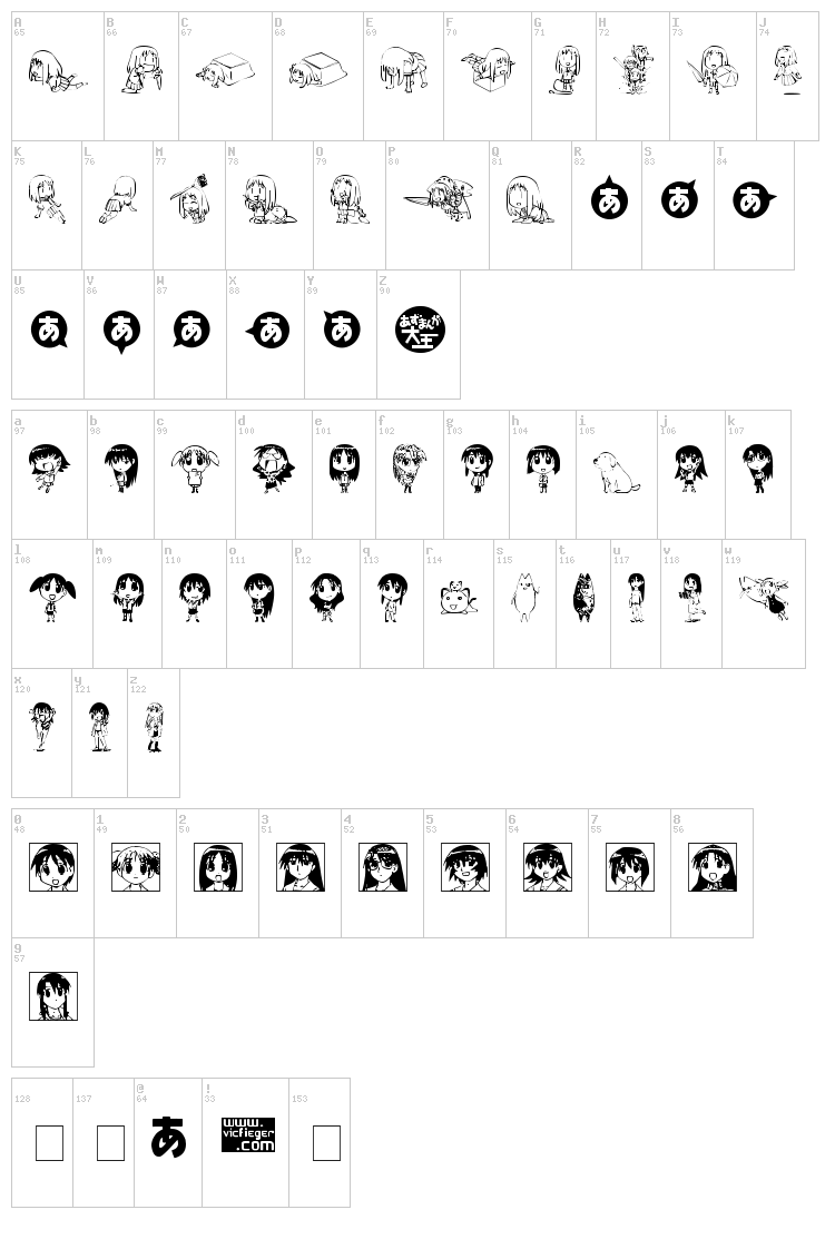 Azudings 1 font map