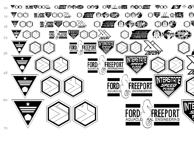 Beneath the Surface Dingbats font waterfall
