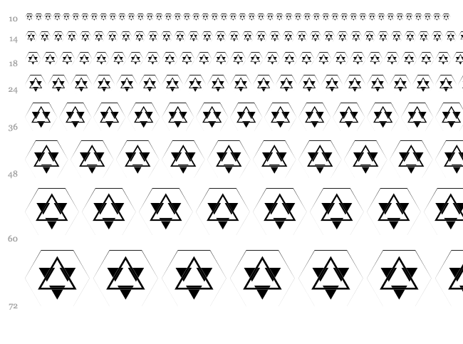 Galactica Pyramid Card Game font waterfall