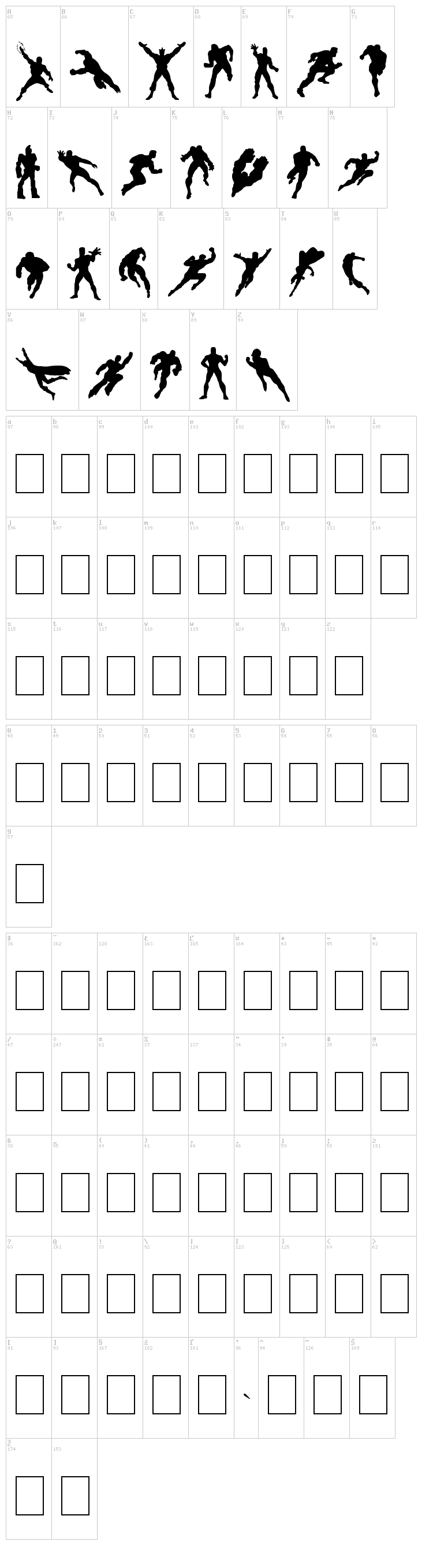 HeRoez font map