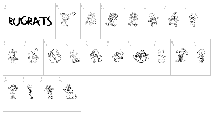 RugBats font map