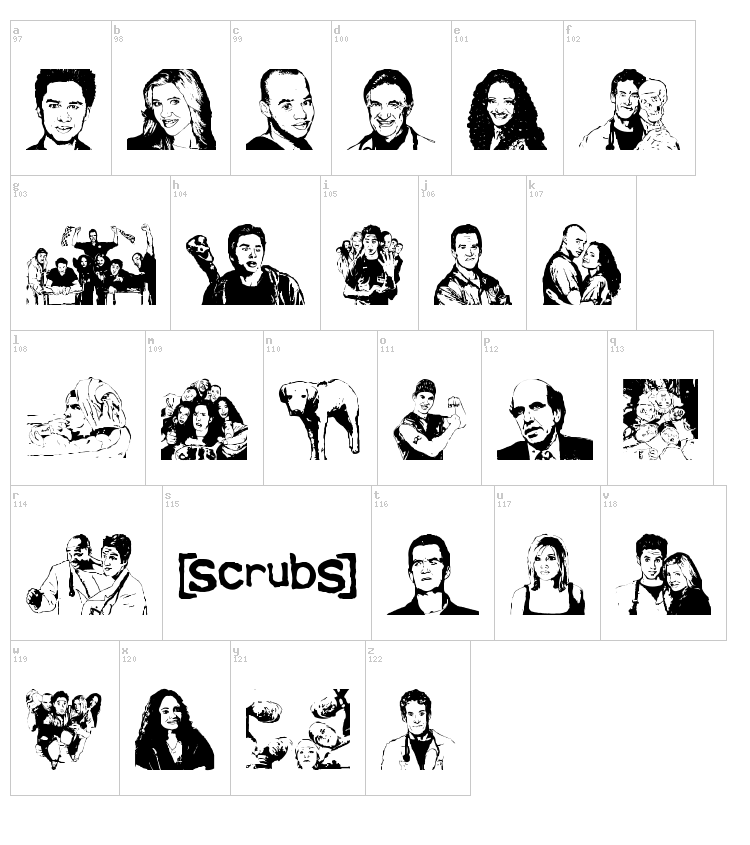Scrubbed font map