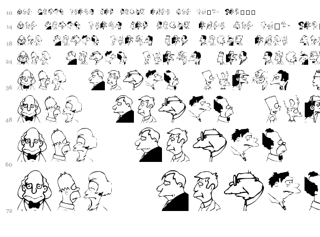 Springfield Mugshots font waterfall