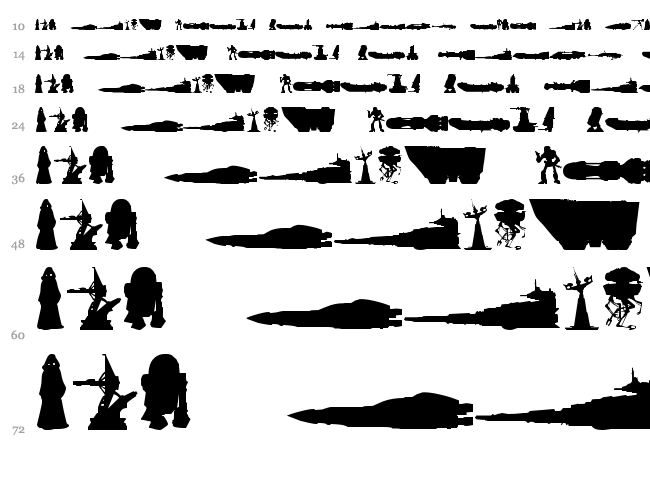 StarWars Kit font waterfall
