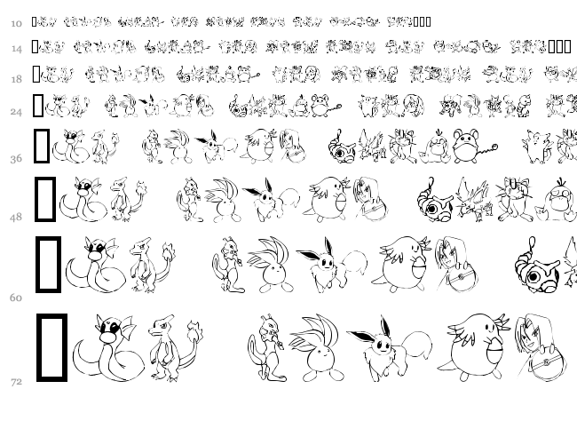 Tyler's Pokemon font waterfall