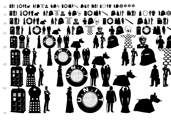 Whovian font waterfall