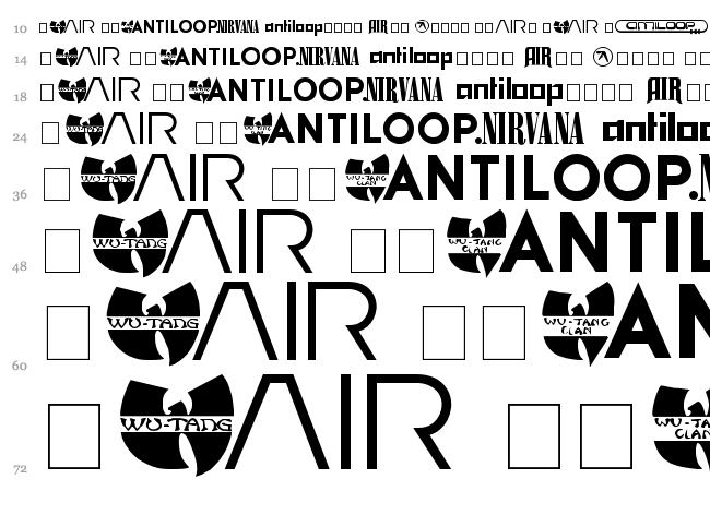 Bands & Artists font waterfall