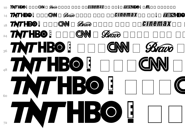 Cable Dingbats font waterfall