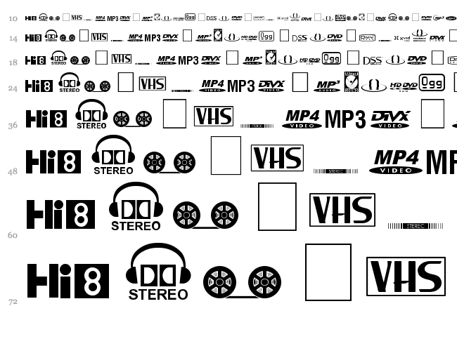 EU-Sym font waterfall