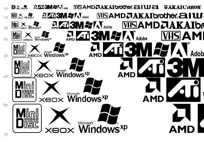 Illustrate IT font waterfall
