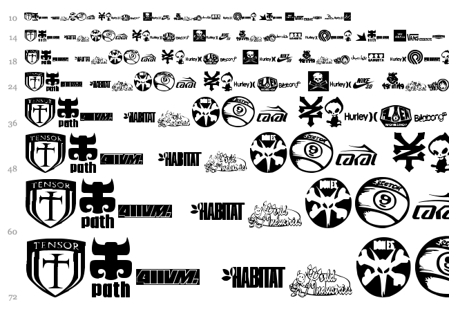 Logoskate font waterfall