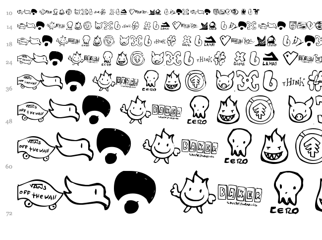 Parody Logoskate font waterfall
