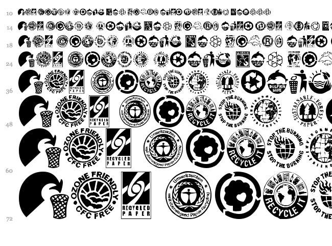 Recycle It font waterfall
