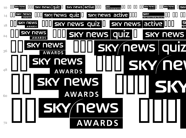 SKY logos font waterfall