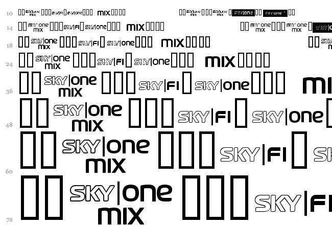 SKY logos font waterfall