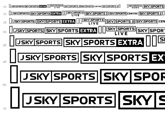 SKY logos font waterfall