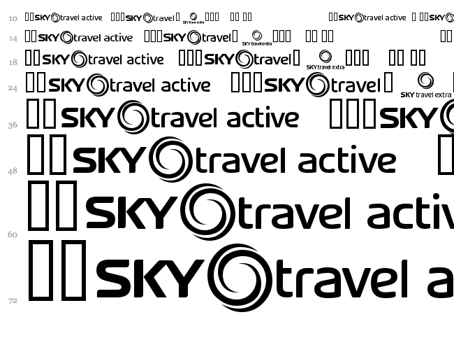 SKY logos font waterfall