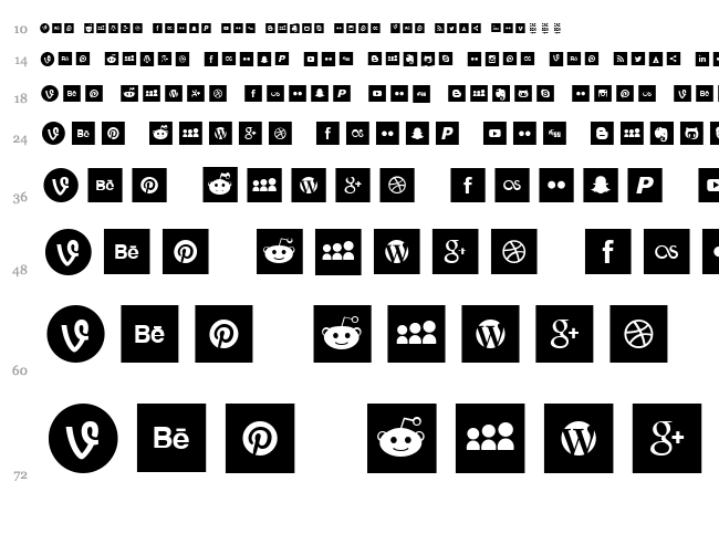 Social Type font waterfall